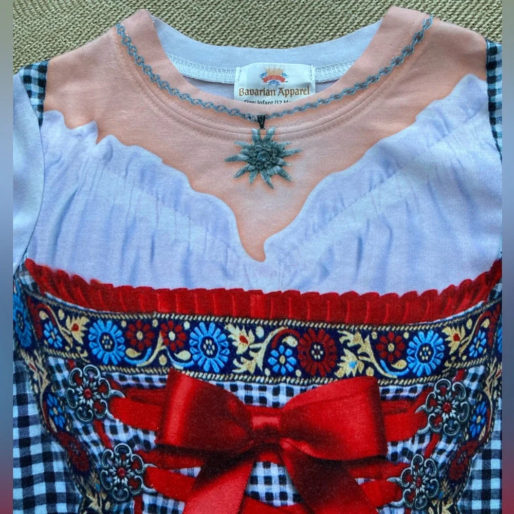 Oktoberfest Kids Bodysuit - Red and Blue - Picture 3 of 8